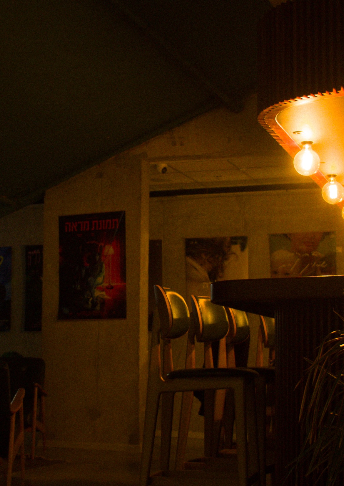 The cinema bar with film posters on the walls