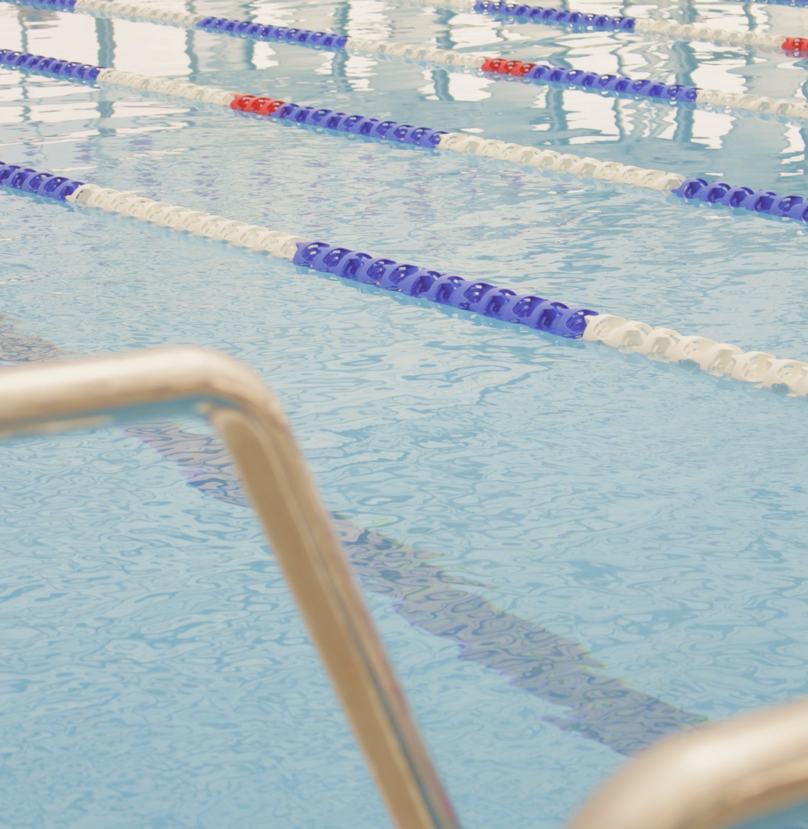 Swimming lanes in the rooftop pool