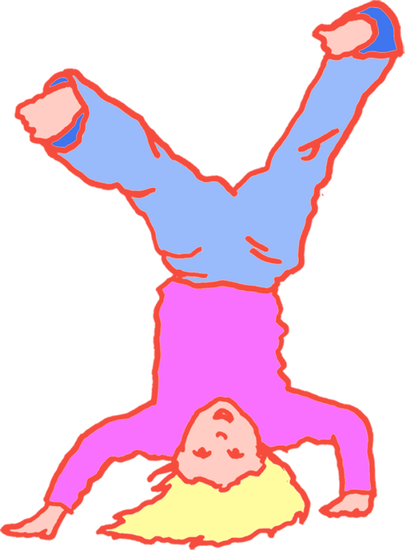 Illustration of a girl doing a handstand