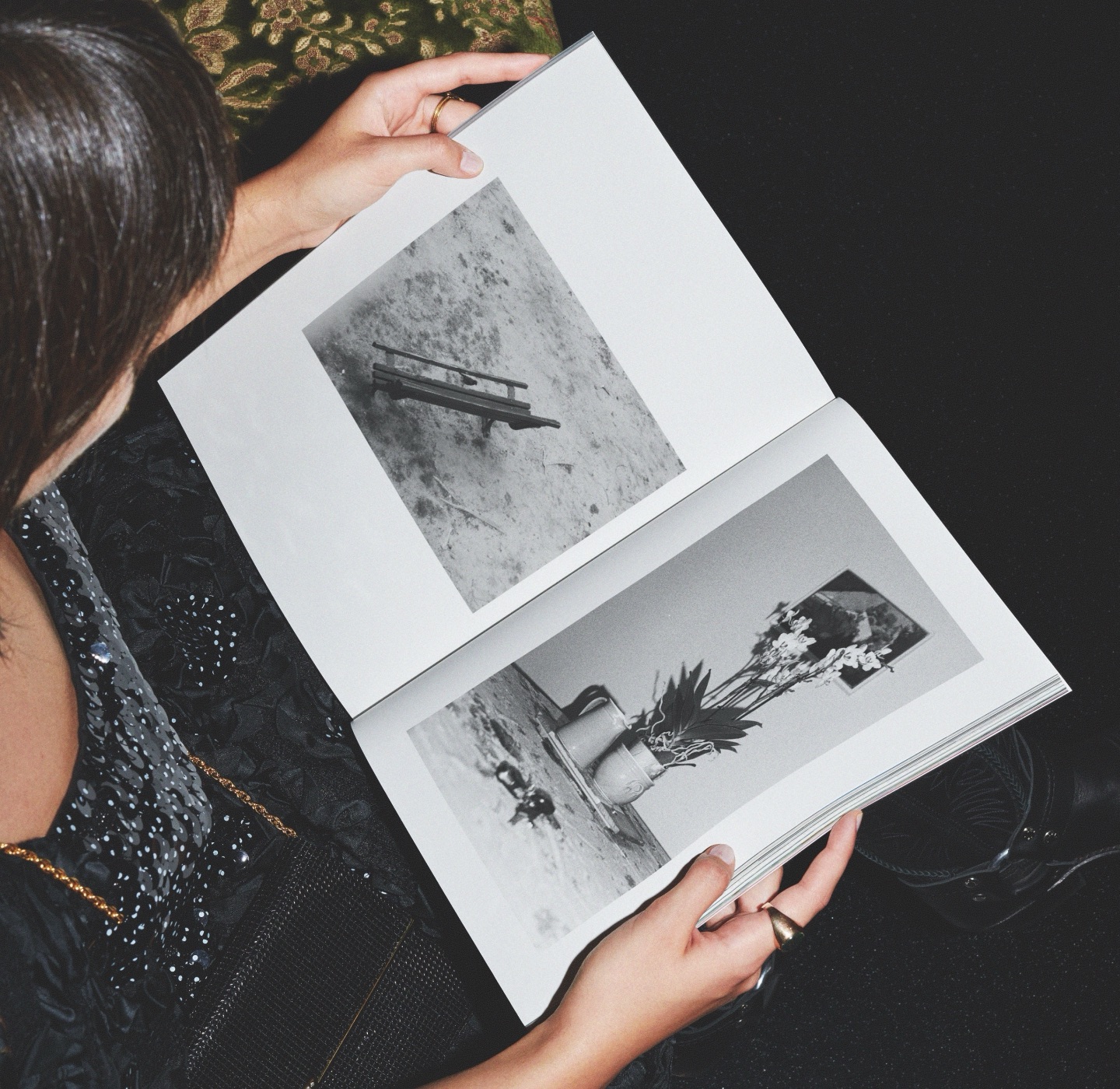 Black-and-white photo spread inside Punktum